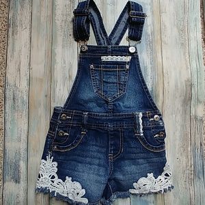 little girl short overalls